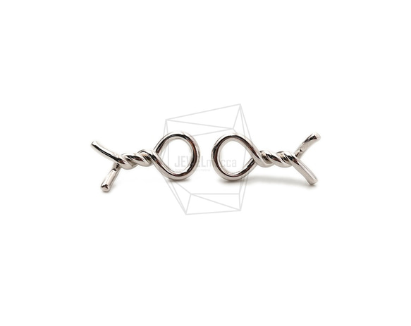 ERG-1791-R [2 件] Pretzel 耳環，Pretzel Post 耳環 第1張的照片