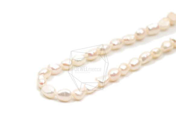 PEA-076-G [1卷]淡水珍珠，奶油色淡水珍珠 第1張的照片
