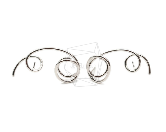 ERG-1815-R [2 件] 鋼絲彈簧耳環/鋼絲彈簧耳環 第1張的照片