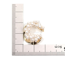 ERG-1820-G【2個入り】パールラウンドイヤーカフ/Pearl Round Earcuffs Earrings 5枚目の画像