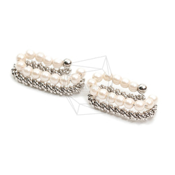 ERG-1827-R【2個入り】パールラウンドイヤーカフ/Pearl Round Earcuffs Earrings 2枚目の画像