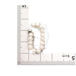 ERG-1827-R【2個入り】パールラウンドイヤーカフ/Pearl Round Earcuffs Earrings 5枚目の画像