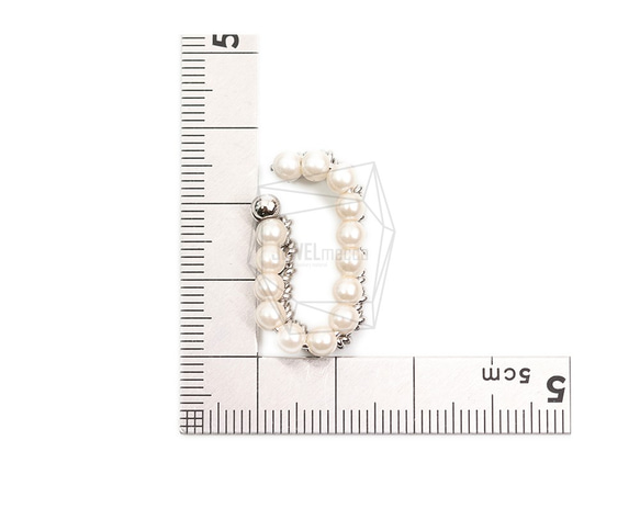 ERG-1827-R【2個入り】パールラウンドイヤーカフ/Pearl Round Earcuffs Earrings 5枚目の画像