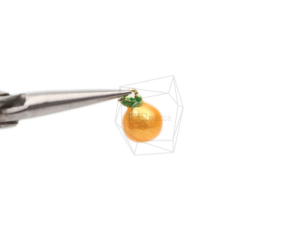 PDT-2490-G【2個入り】エポキシオレンジペンダント,Epoxy Orange Pendant 4枚目の画像
