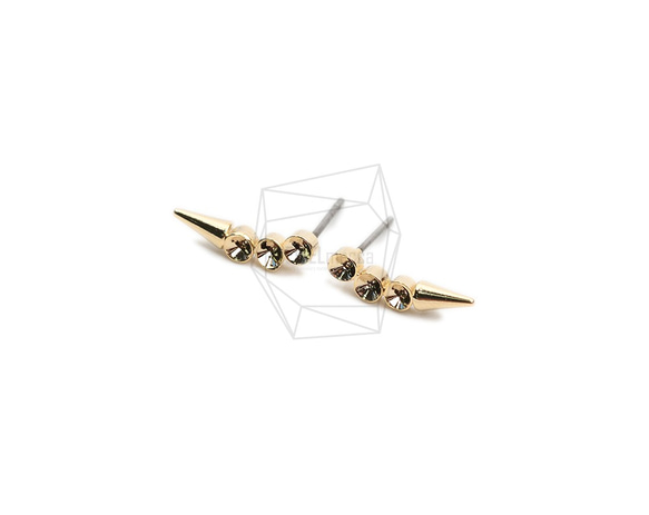 ERG-1838-G【2個入り】ホーンスタイルピアス,Horn Style Post Earring 2枚目の画像