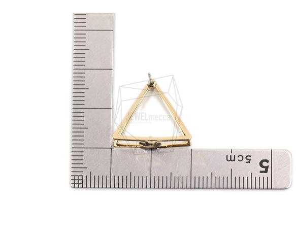 ERG-1843-G [2件]雙三角耳環，兩層三角柱 第5張的照片