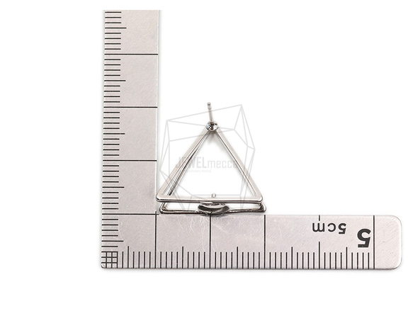 ERG-1843-R [2件]雙三角耳環，兩層三角柱 第5張的照片