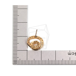 ERG-1850-G [2件]圓形立方耳環，圓形CZ耳釘 第5張的照片