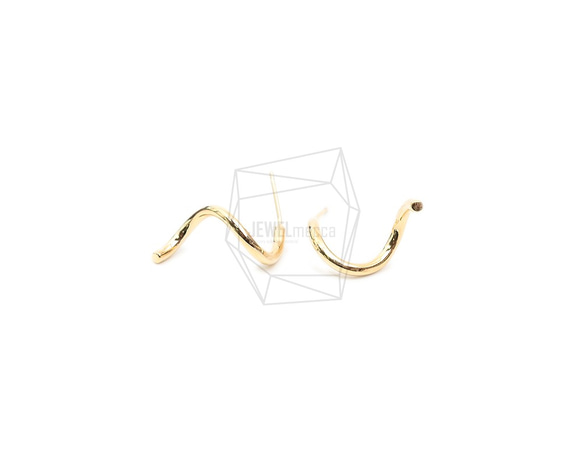 ERG-1853-G [2pieces] Wire Wave Earrings, Wire Wave Post Earrings 第1張的照片