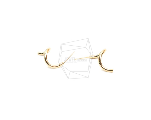 ERG-1853-G [2pieces] Wire Wave Earrings, Wire Wave Post Earrings 第3張的照片