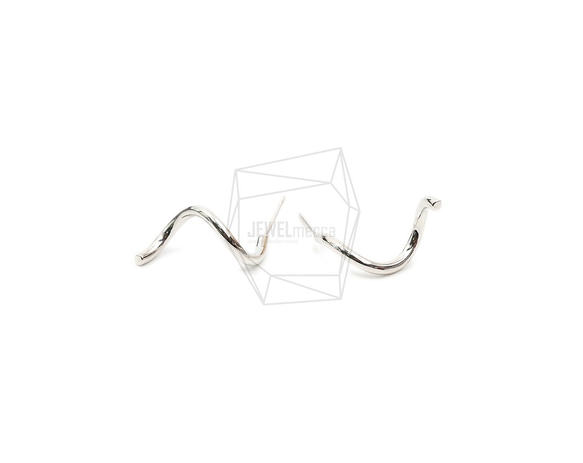 ERG-1853-R [2pieces] Wire Wave Earrings, Wire Wave Post Earrings 第1張的照片