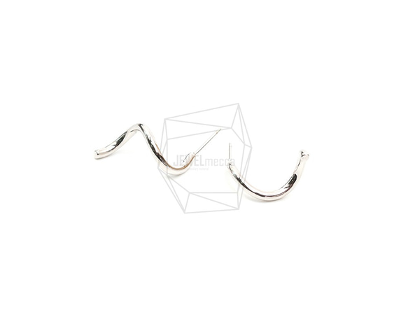 ERG-1853-R [2pieces] Wire Wave Earrings, Wire Wave Post Earrings 第2張的照片
