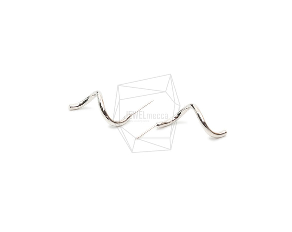 ERG-1853-R [2pieces] Wire Wave Earrings, Wire Wave Post Earrings 第3張的照片