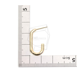 ERG-1856-G [2 件] 圓形耳環，圓形耳桿 / 12mm x 24mm 第5張的照片