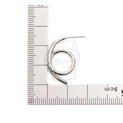 ERG-1859-R [2 件] 圓形耳環，圓形耳桿 / 14mm x 24mm 第5張的照片