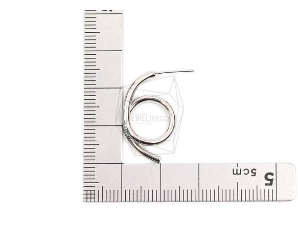 ERG-1859-R [2 件] 圓形耳環，圓形耳桿 / 14mm x 24mm 第5張的照片