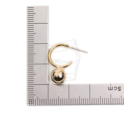 ERG-1871-G [2 個] 圓球耳環、圓球耳柱/ 13mm x 21mm 第5張的照片
