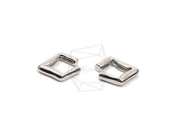 ERG-1892-R【2個入り】スクエア イヤーカフ/Square  Earcuffs/20mm X 21mm 3枚目の画像