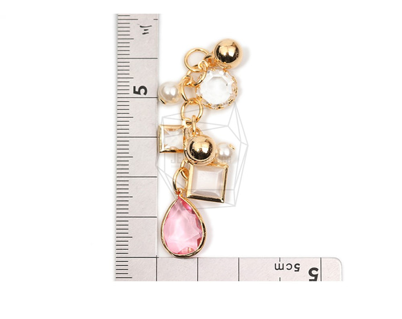 ERG-1910-G【2個入り】パールタッセルチャーム,Pearl Tassel Earring Charm 5枚目の画像