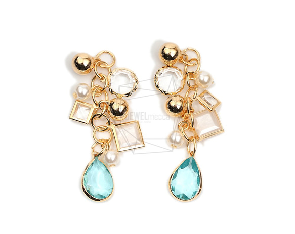 ERG-1911-G【2個入り】パールタッセルチャーム,Pearl Tassel Earring Charm 1枚目の画像