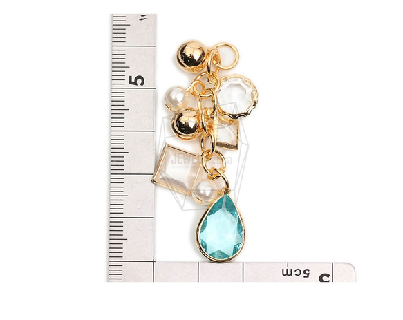 ERG-1911-G【2個入り】パールタッセルチャーム,Pearl Tassel Earring Charm 5枚目の画像