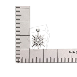 PDT-2504-R【2個入り】サンペンダント,Cubic Sun Pendant/12mm X 15mm 5枚目の画像