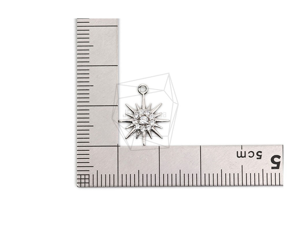 PDT-2504-R [2 件] 太陽吊墜，立方太陽吊墜 / 12mm X 15mm 第5張的照片