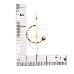 ERG-1914-G【2個入り】ハーフサークルワイヤーピアス ,Half Circle Wire Post Earrin 5枚目の画像