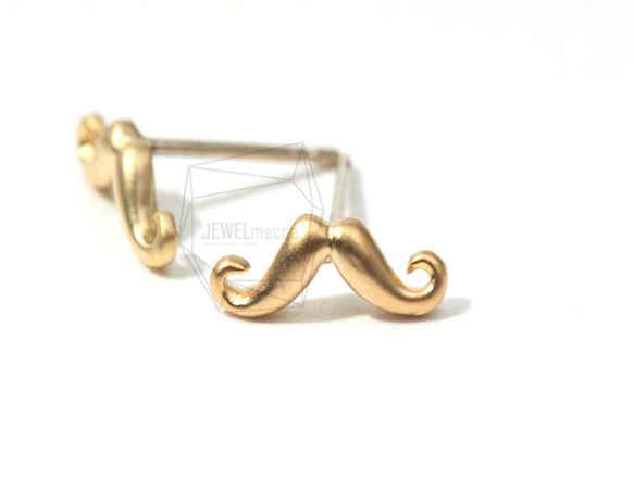 ERG-008-MG【4個入り】口ひげピアス,Mustache Earrings 1枚目の画像