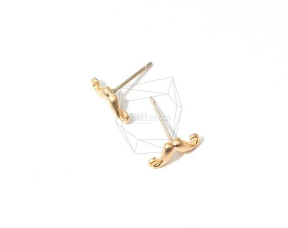 ERG-008-MG【4個入り】口ひげピアス,Mustache Earrings 2枚目の画像