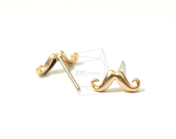 ERG-008-MG【4個入り】口ひげピアス,Mustache Earrings 4枚目の画像