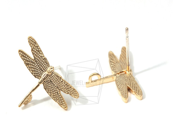 ERG-010-MG【2個入り】トンボスタッドピアス,Tiny Dragonfly Stud Earring 1枚目の画像