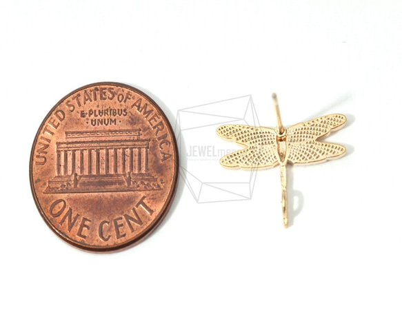 ERG-010-MG【2個入り】トンボスタッドピアス,Tiny Dragonfly Stud Earring 5枚目の画像