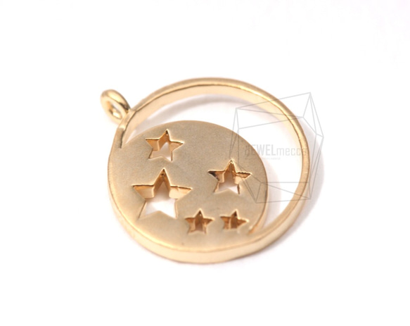 PDT-063-MG【4個入り】星のペンダント,star Pendant-Matt Gold Plated 3枚目の画像