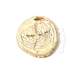 PDT-065-MG【4個入り】木の年輪のペンダント,Growth Ring,Tree Ring Charm 1枚目の画像