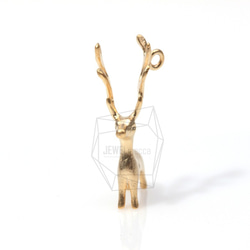 PDT-079-MG【2個入り】鹿のペンダント,Deer with Antler Pendant 2枚目の画像