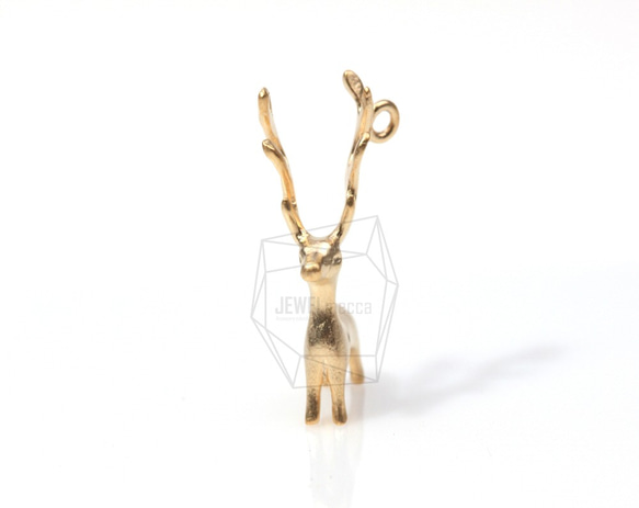 PDT-079-MG【2個入り】鹿のペンダント,Deer with Antler Pendant 2枚目の画像