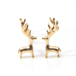 PDT-079-MG【2個入り】鹿のペンダント,Deer with Antler Pendant 4枚目の画像