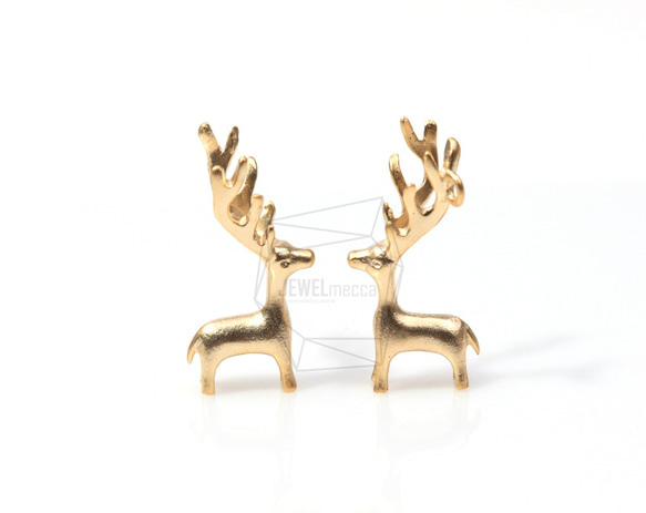 PDT-079-MG【2個入り】鹿のペンダント,Deer with Antler Pendant 4枚目の画像