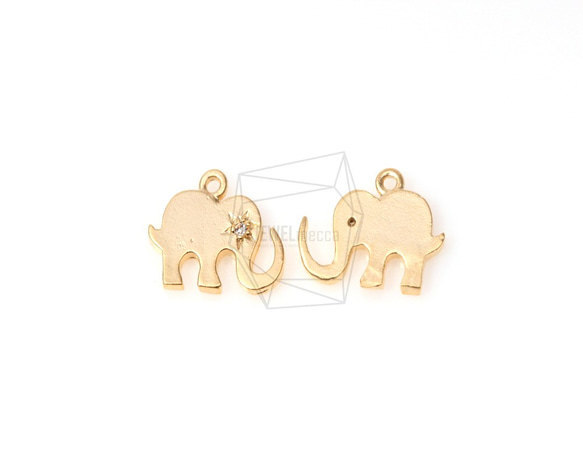 PDT-120-MG【4個入り】CZキュービック象ペンダント,Cz Cubic Elephant Pendant 3枚目の画像