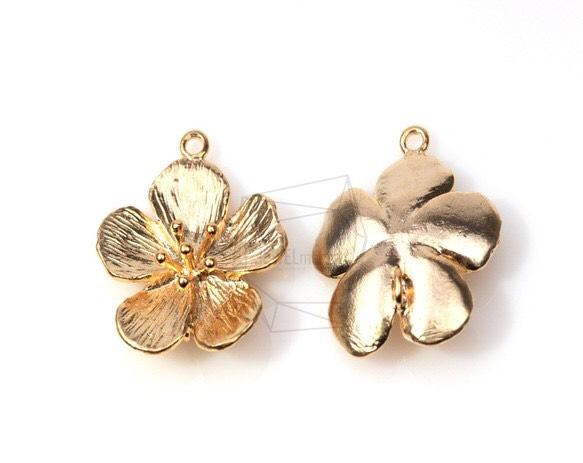 PDT-131-MG【4個入り】五枚花びらペンダント,Five Petal Flower Pendant 2枚目の画像