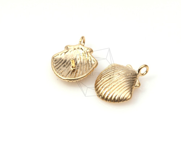 PDT-141-MG【4個入り】ホタテペンダント,Scallop Seashell Pendant 3枚目の画像