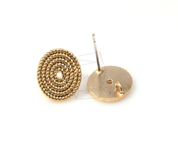 ERG-022-MG【2個入り】ツイストサークルピアス,プレッツェル,Twist Circle Earring 2枚目の画像