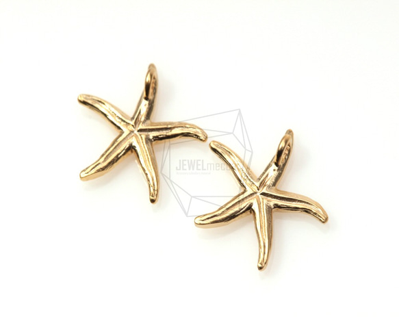 PDT-148-MG【4個入り】ヒトデチャーム,Starfish Charm Pendant/ 12mm x 13mm 2枚目の画像