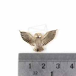 CNT-054-MG【2個入り】フクロウペンダント, owl Pendant/ 15mm x 22mm 5枚目の画像