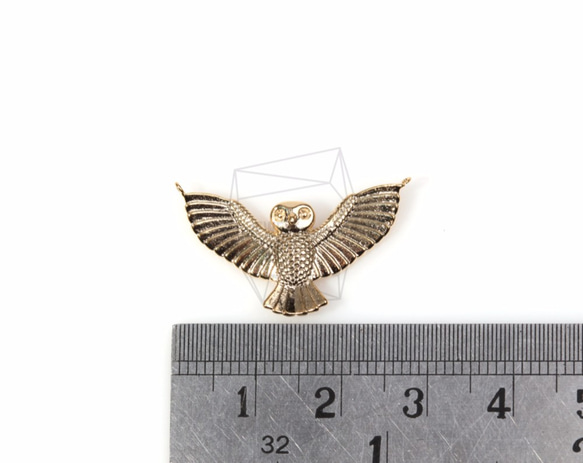 CNT-054-MG【2個入り】フクロウペンダント, owl Pendant/ 15mm x 22mm 5枚目の画像
