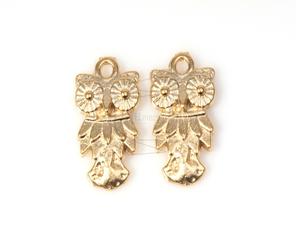 PDT-228-MG【4個入り】フクロウペンダント,owl Charm Pendant / 10.5 x 19.5mm 1枚目の画像