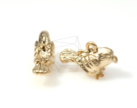 PDT-229-MG【4個入り】スズメペンダント,sparrow Charm Pendant / 7mm x 14mm 4枚目の画像