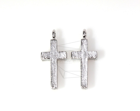 PDT-056-MR【2個入り】ウエーブコネクタチャーム,Cross Pendant/ 7mm x 13 mm 1枚目の画像