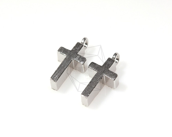 PDT-056-MR【2個入り】ウエーブコネクタチャーム,Cross Pendant/ 7mm x 13 mm 2枚目の画像